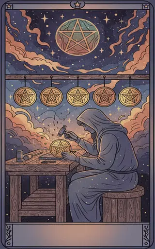 Eight of Pentacles 星币八